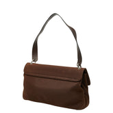 サルヴァトーレフェラガモ ヴァラ ワンショルダーバッグ ハンドバッグ AQ-21 8190 ブラウン キャンバス レザー レディース Salvatore Ferragamo 【中古】